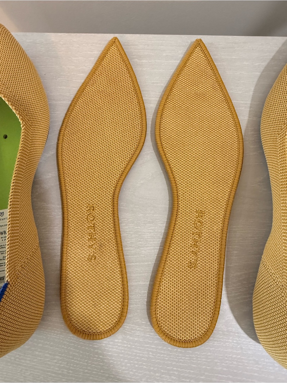 Rothy's Mustard Mustard Yellow Pointed Knit Flats - Picture 7 of 10